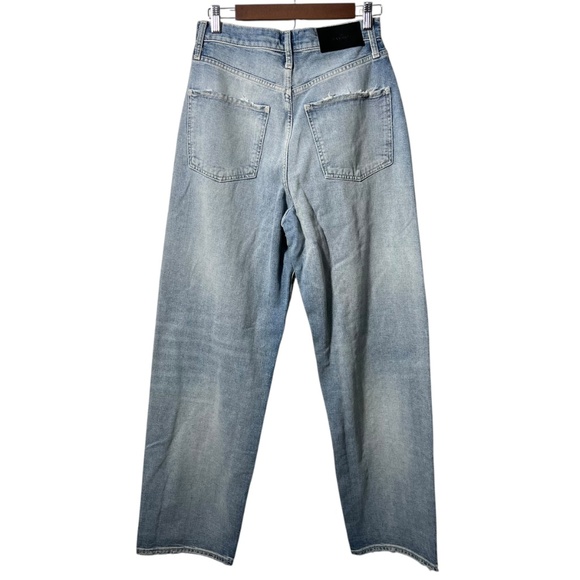 7 For All Mankind Luxe Vintage Jennifer Studded High Rise Straight Jeans Sz 27 - Picture 5 of 10